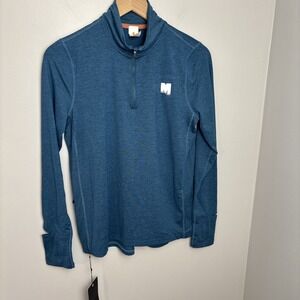 Manhattan Running Company Women's 1/4 Zip Running Shirt LS Thumb/Watch Hole Sz S